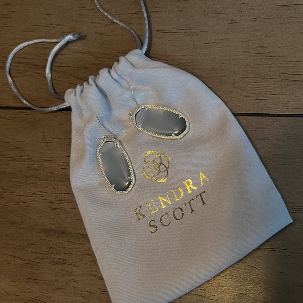 Kendra Scott Gold and Opaque Grey Earrings
